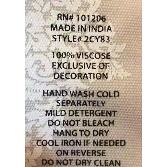 Soft Surroundings Sofia Embroidered Tunic Top Blouse Sz S Blue Flare 3/4 Sleeves - Picture 9 of 9